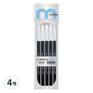 문화연필 컴퓨터용 사인펜 5p, 검정, 4개