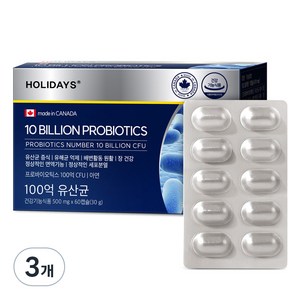 홀리데이즈 100억 유산균 30g, 60정, 3개