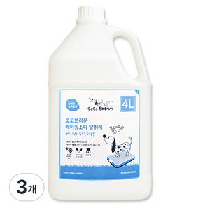코코브라운 베이킹소다 반려동물용 탈취제 베이비 파우더향, 4L, 3개