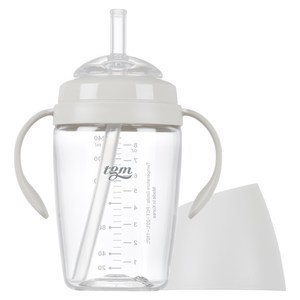 티지엠 쌀알 트라이탄 빨대컵, 240ml, 1개, 퓨어화이트