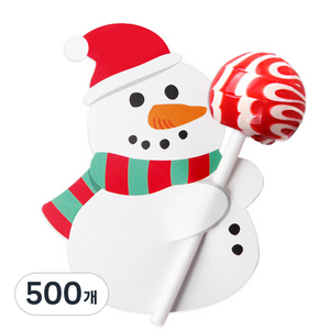 인디케이 스노우맨 막대사탕 페이퍼, 혼합색상, 500개