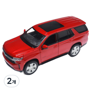 마이스토 1:26 2021 쉐보레 타호 SUV 자동차 다이캐스트 모형, 레드, 2개