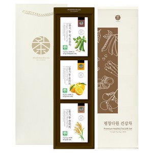 평창다원 유기농 건강차 선물세트 1호, 건강차 3종 + 선물박스 + 쇼핑백, 1세트
