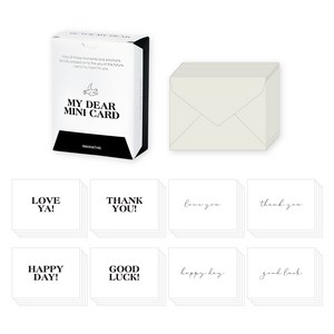 워너디스 러브레 미니 감사 메시지 엽서 카드 8종 x 5p + 봉투 20p 세트, 블랙마이디얼, 1개