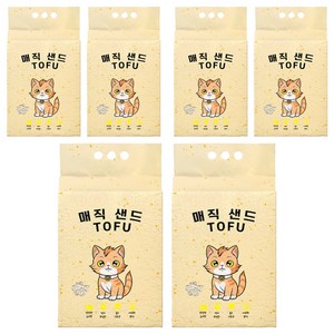 메디펫 응고형 매직 고양이 두부모래 가는입자, 10L, 6개, 무향