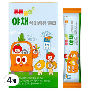 아람농장 튼튼플랜 식이섬유 야채 젤리 20p, 4개, 400g