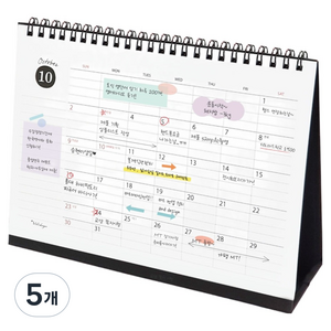 아이씨엘디자인 2027 데스크 스케쥴러 캘린더 라지, 혼합색상, 5개