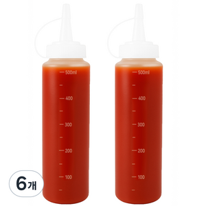 리빙메이커 BPA FREE 잘라쓰는 입구 넓은 식품용기 말랑타입 소스통, 500ml, 6개