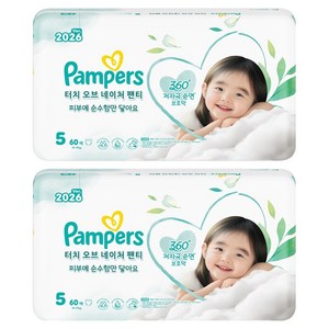 팸퍼스 터치 오브 네이처 팬티형 기저귀 남여공용, 5단계, 120매