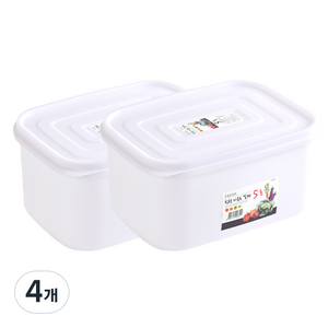 업소용 사각 탱크 백밀폐락 용기 5호, 6L, 4개