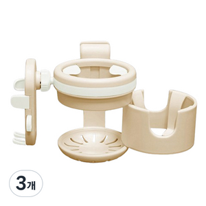 아이끌레 3in1 회전 유모차 컵홀더, 베이지, 3개