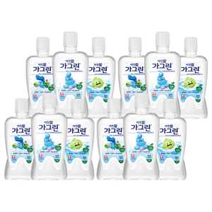 가그린 어린이용 구강청결제 사과향 캐릭터 랜덤발송, 380ml, 12개