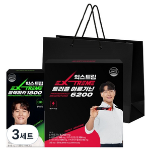 익스트림 트리플 아르기닌 6200 600ml + 블랙마카 1800 120정 패키지 세트 + 쇼핑백, 3세트
