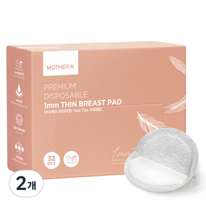 마더케이 1mm 씬 일반형 수유패드, 32개입, 2개