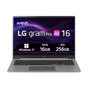 LG전자 2026 그램 AI 16 라이젠 AI 400 시리즈, 에어로미늄 실버, 256GB, 16GB, WIN11 Home, 16Z95U-GS5BK