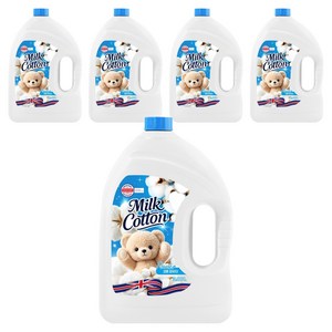MiLKCotton 섬유유연제 파우더 코튼 파우더향 본품, 3.06L, 5개