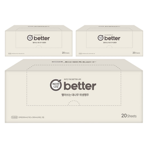 깨끗한나라 better 빨아쓰는 대나무 위생행주, 3개, 20매