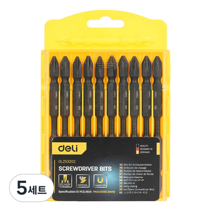 델리 툴즈 임팩트 정밀 스크루 드라이버 비트 10p 세트 EDL253202, 5세트