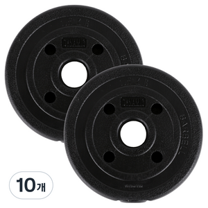 아리프 PVC 코팅 다이나믹 경량 바벨 원판 30mm용, 1.5kg, 10개, 블랙
