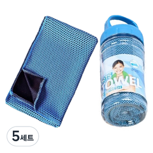 제이케이 빠른흡탈수 스포츠레저 + 와이드병 30 x 90 cm 세트, 코랄블루(스포츠레저), 5세트
