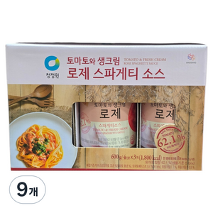 청정원 로제 스파게티소스, 600g, 9개