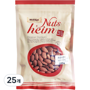 웰넛 자연두레 구운 아몬드, 200g, 25개