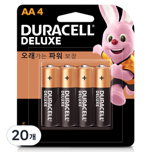 듀라셀 디럭스 알카 AA건전지, 4개입, 20개