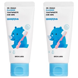 에이카랩스 코뿔소 어린이 불소 치약 청포도향, 60g, 2개