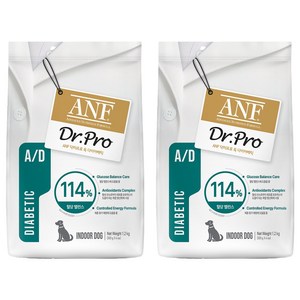 ANF 닥터프로 독 처방식 사료, 당뇨관리, 1.2kg, 2개