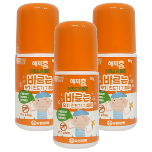 해피홈 아웃도어 롤온 바르는 모기 진드기 기피제, 50g, 3개