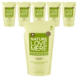 네이쳐러브메레 젖병 세정제 액상 리필, 500ml, 6개