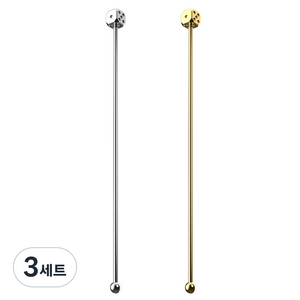 바겐슈타이거 스텐304 홈 바텐딩 다이스 머들러 2종 세트, 실버, 골드, 3세트