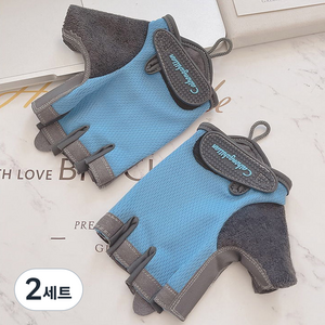 바나나피플 요가 필라테스 논슬립 반 손가락 미끄럼방지 장갑 양손착용 세트, 02 블루, 2세트