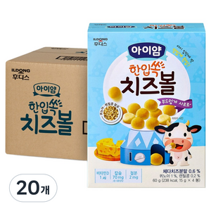 아이얌 일동후디스 한입쏙 치즈볼, 60g, 20개, 치즈맛