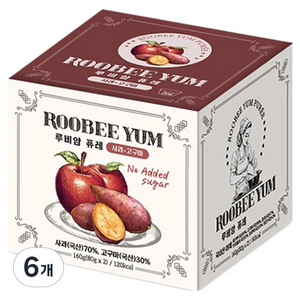 루비얌 퓨레 2p, 혼합맛(사과/고구마), 160g, 6개