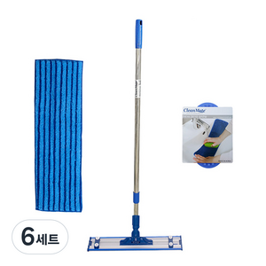 크린메이트 극세사 크린 밀대 프로 25cm + 패드 + 걸레 세척솔 세트, 6세트