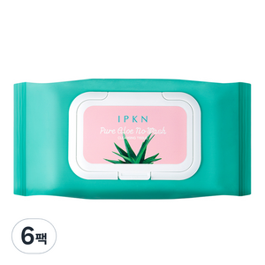 입큰 퓨어 알로에 노워시 클렌징 티슈 387g, 80매입, 6개