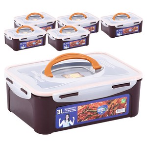 리빙선데이 밀폐용기 김치통, 6개, 3L