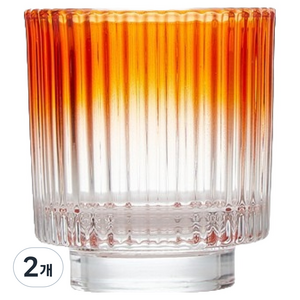 두꺼운 세로줄무늬 유리 캔들컵 디자인3 185ml, 2개