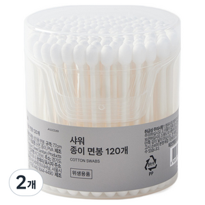 JAJU 샤워 종이 면봉, 120개입, 2개