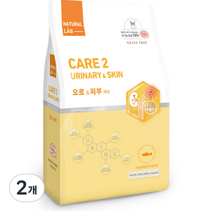 네츄럴랩 고양이 케어 유기농 기능성 사료, 유리너리+피부/피모, 2.5kg, 2개