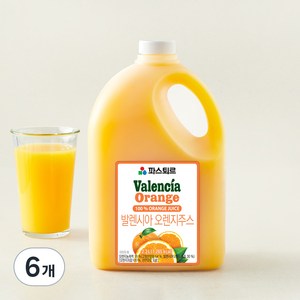파스퇴르 냉장 발렌시아 오렌지, 6개, 2.3L