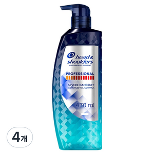 헤드앤숄더 프로페셔널 안티 댄드러프 어드밴스드 오일 컨트롤 샴푸, 470ml, 4개