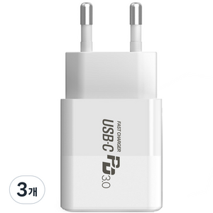 유엠투 20W 1포트 PD 고속 충전기 PD20Wmini, 화이트, 3개