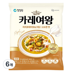 청정원 카레여왕 감자 크림, 100g, 6개