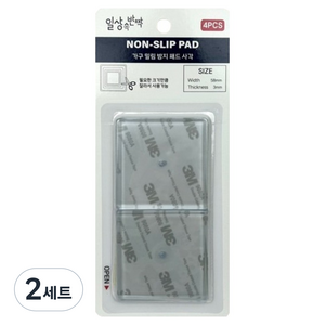 일상속반짝 가구 밀림 방지 패드 사각, 2세트, 투명