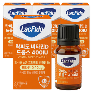 락피도 비타민D 드롭스 400IU, 10ml, 4개
