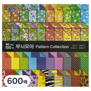 종이나라 100매 무늬 모아 색종이, 80색, 6세트