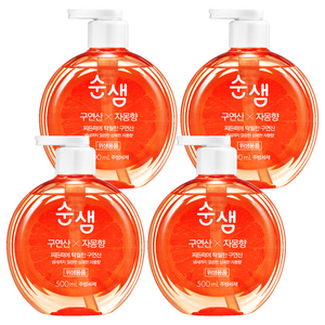 순샘 구연산 자몽향 주방세제 본품, 500ml, 4개