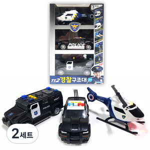 세계유통 112 경찰구조대 작동완구 세트, 혼합색상, 2세트